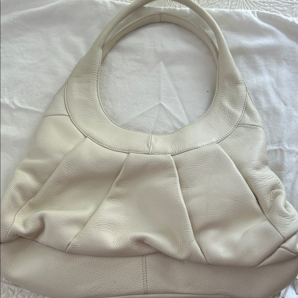 Sigrid Olsen Cream Leather Shoulder Hobo